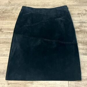 OUTFIT JPR Leather Black Suede Leather Skirt Lined A-line Soft Western‎ Size 10